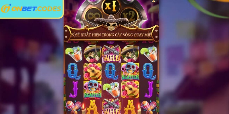 Wild Bandito Onbet có nhiều biểu tượng đa màu sắc